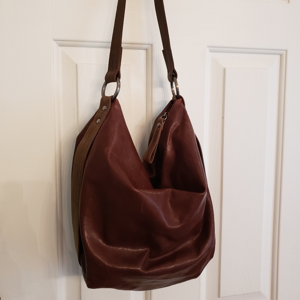 R&T Hoop Satchel Cognac